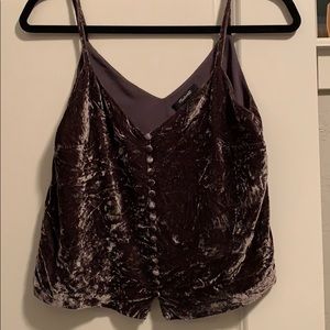 Madewell Velvet Cami in Grey size 4
